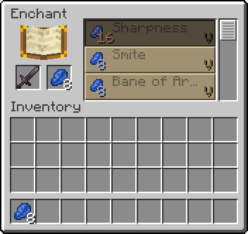 The redesigned UI of the Enchanting Table